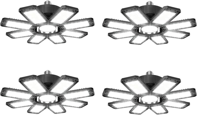 ISKYDRAW LED Garage Lights 4 Pack - 240W Garage Lighting 24000LM Bright Shop Lights Daylight 6500K - Screw in Bay Lighting for Workshop Garage Basement Barn Warehouse - Image 1